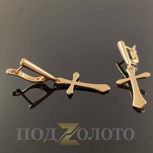 Серьги с крестиком KZ8395